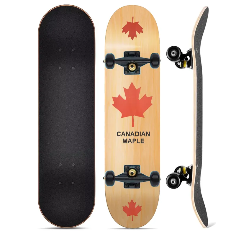 GENERICO - Tabla Skate Board Pino Canadiense Patineta Profesional ABEC-7