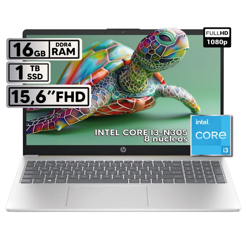 HP - PORTÁTIL HP INTEL CORE I3-N305 16GB RAM 1TB SSD 15 FHD GRIS