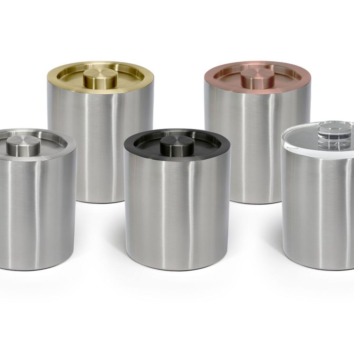 FOH - Cubeta de Hielo Redonda de Acero Inoxidable - Pack de 4 pcs