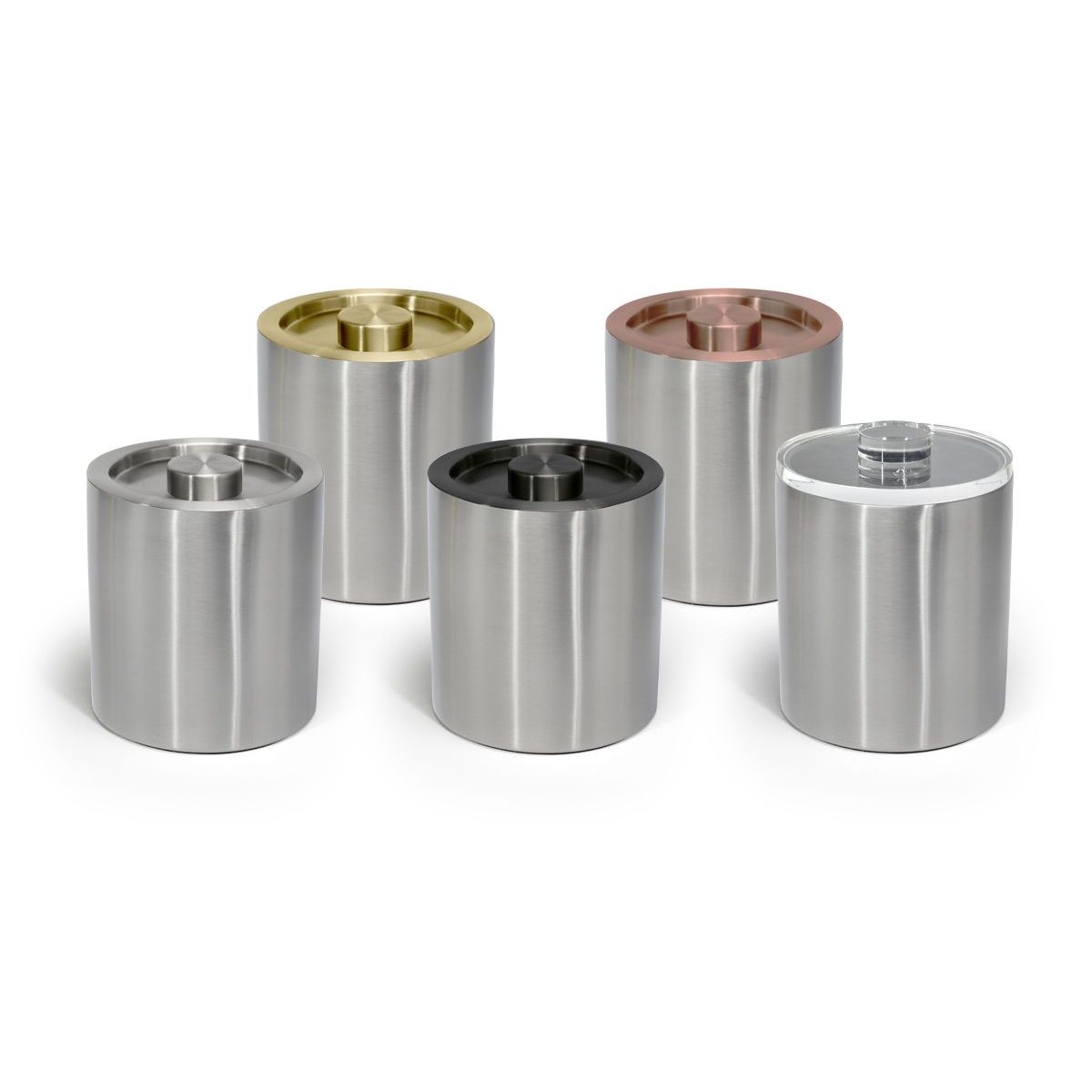 FOH - Cubeta de Hielo Redonda de Acero Inoxidable - Pack de 4 pcs