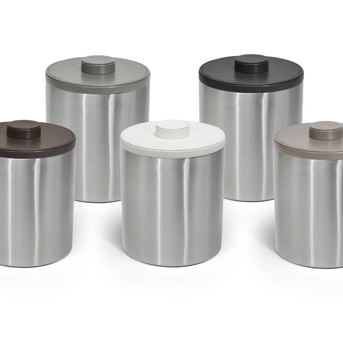 FOH - Cubeta de Hielo Redonda de Acero Inoxidable - Pack de 4 pcs