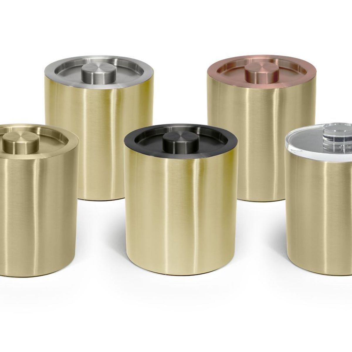 FOH - Cubeta de Hielo Redonda de Acero Inoxidable - Pack de 4 pcs