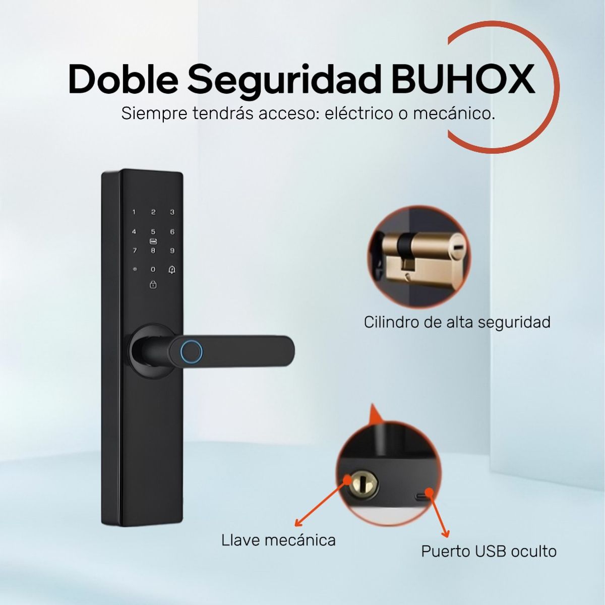 GENERICO - Cerradura Inteligente Con Huella Digital Y Clave WiFi