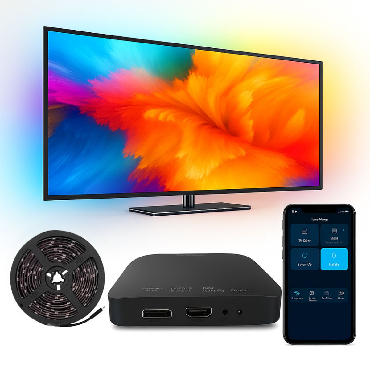 GENERICO - Cinta Luz Led Inmersión Tv Hdmi 55 A 65 Inch Ambilight 12v