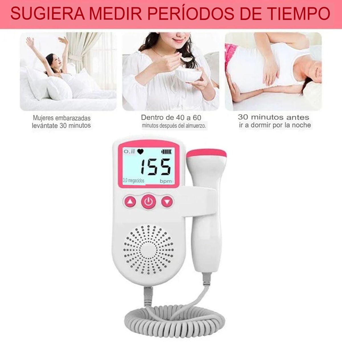 COLME TECHNOLOGY HOME - Doppler Fetal Ultrasonido Monitor De Latidos Prenatal Bebe