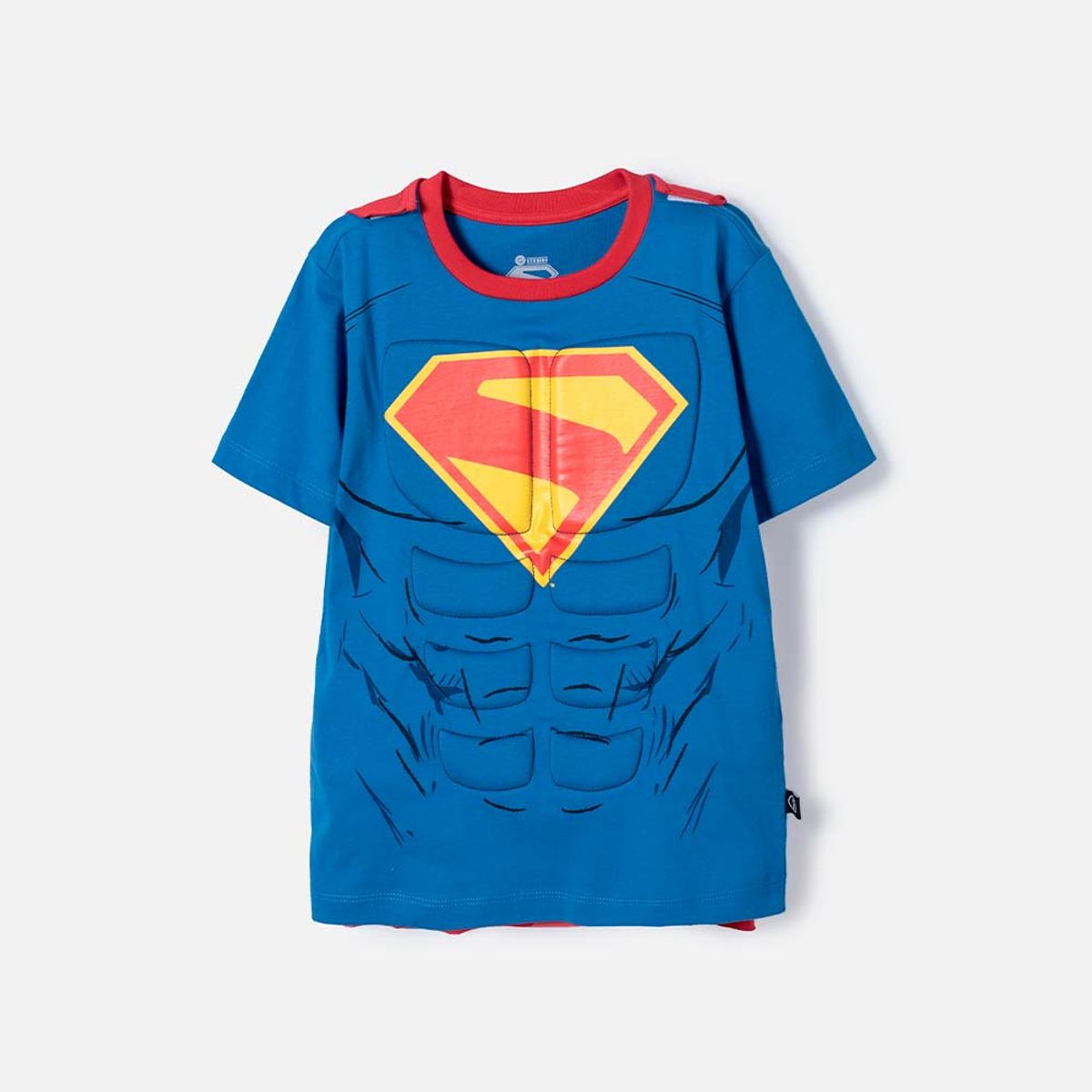 DC COMICS - Camiseta de Superman con capa azul y rojo para niño