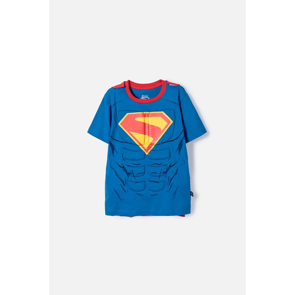 DC COMICS - Camiseta de Superman con capa azul y rojo para niño