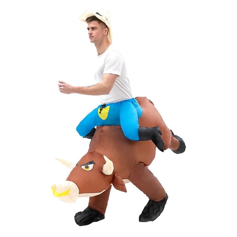 BABY ON - Disfraz Inflable De Vaquero Y Toro + Sombrero Adulto 150-190