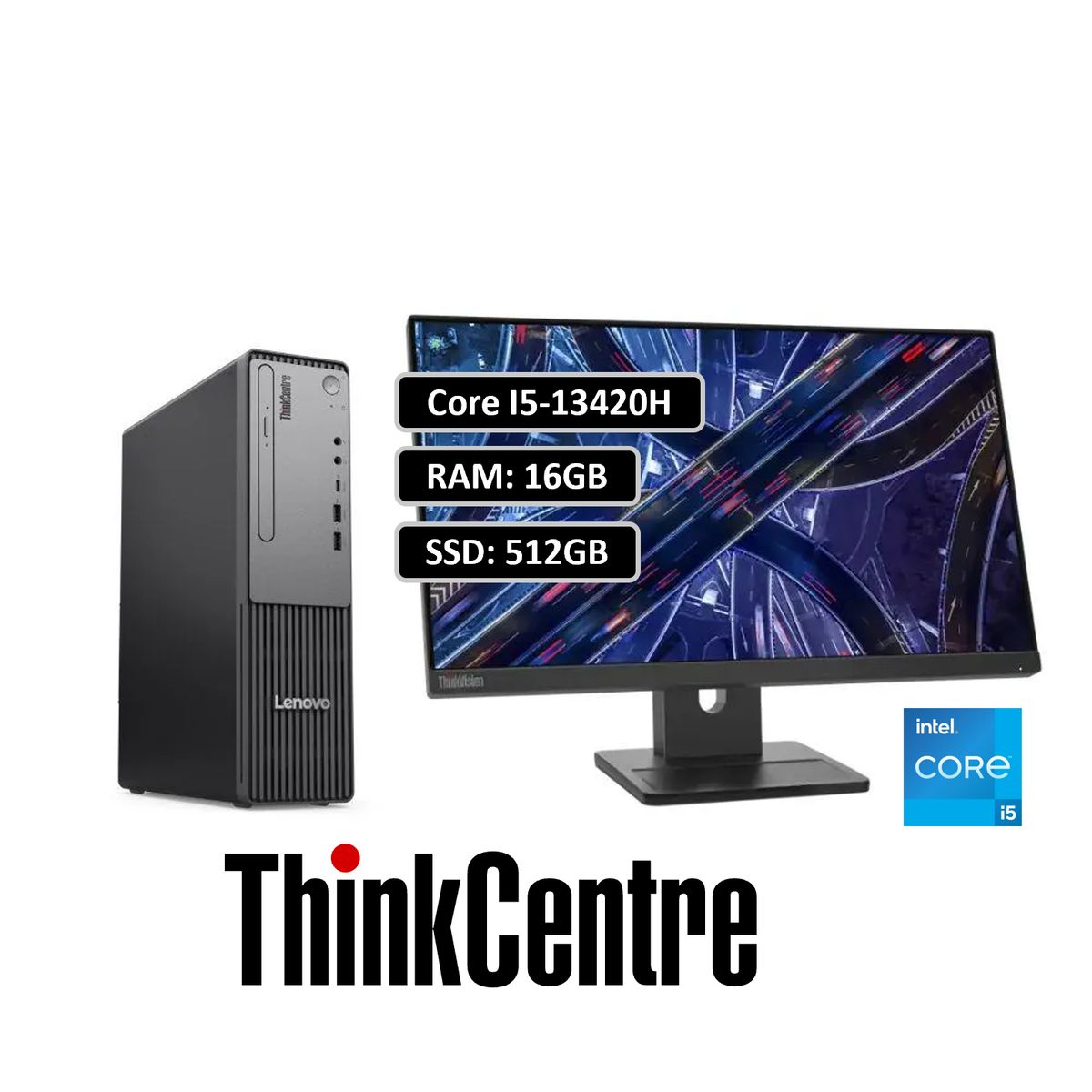 LENOVO - PC LENOVO SFF THINKCENTRE NEO CORE I5 13420H 16GB DDR5 512GB WIN11 MONITOR 21.5