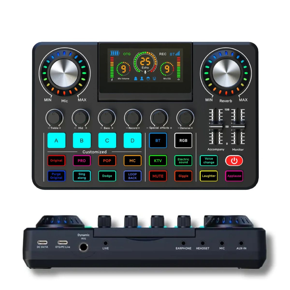 COLME TECHNOLOGY HOME - Mezclador De Audio Pro Amplificador Tarjeta Sonido 48v F668