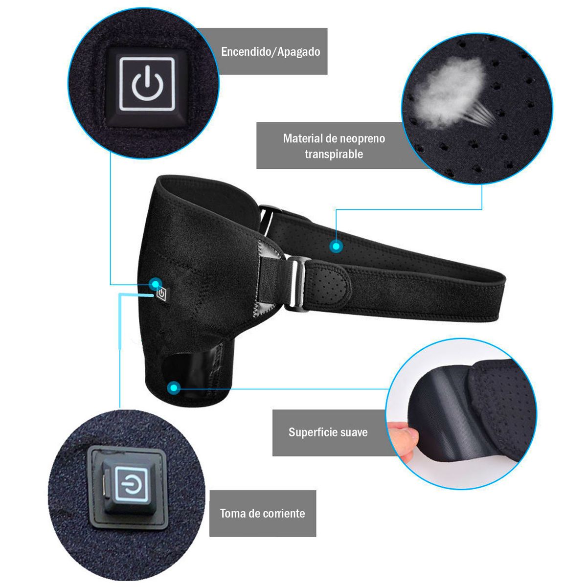 ONE PIXEL - Masajeador De Hombro Con Temperatura Calor Almohadilla Térmica