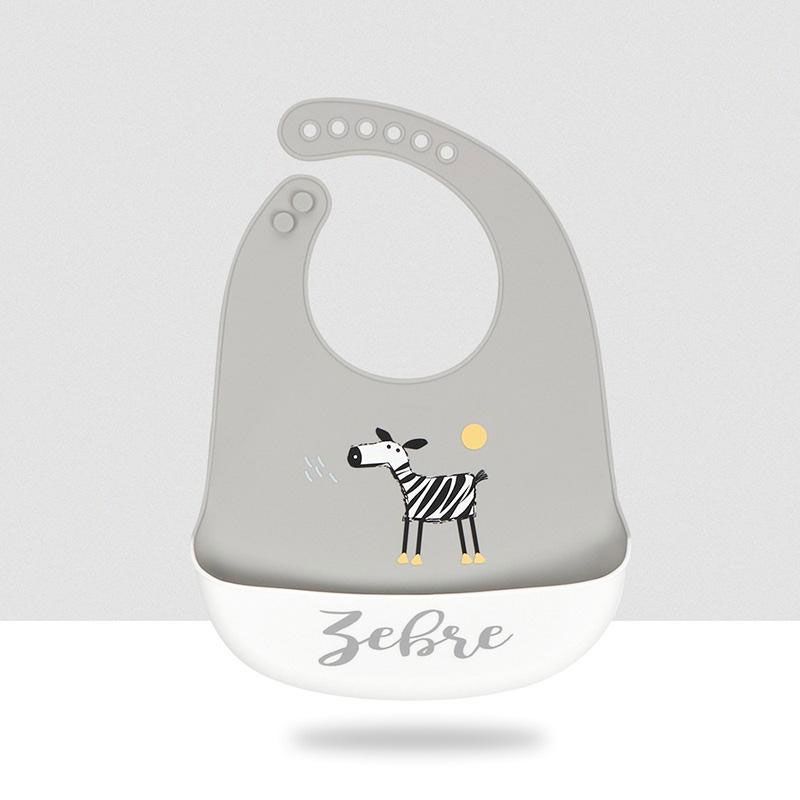 GENERICO - Babero de Silicona para Bebé Bonito Diseño Cebra