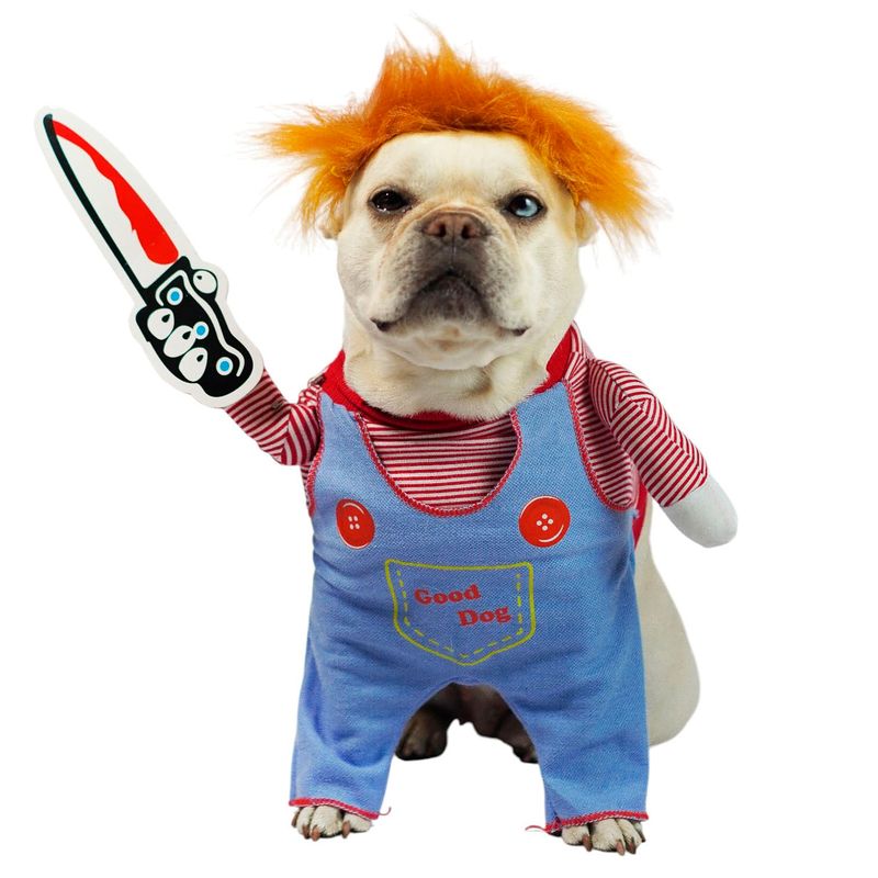 GENERICO - Disfraz Chucky para mascota perro o gato talla M