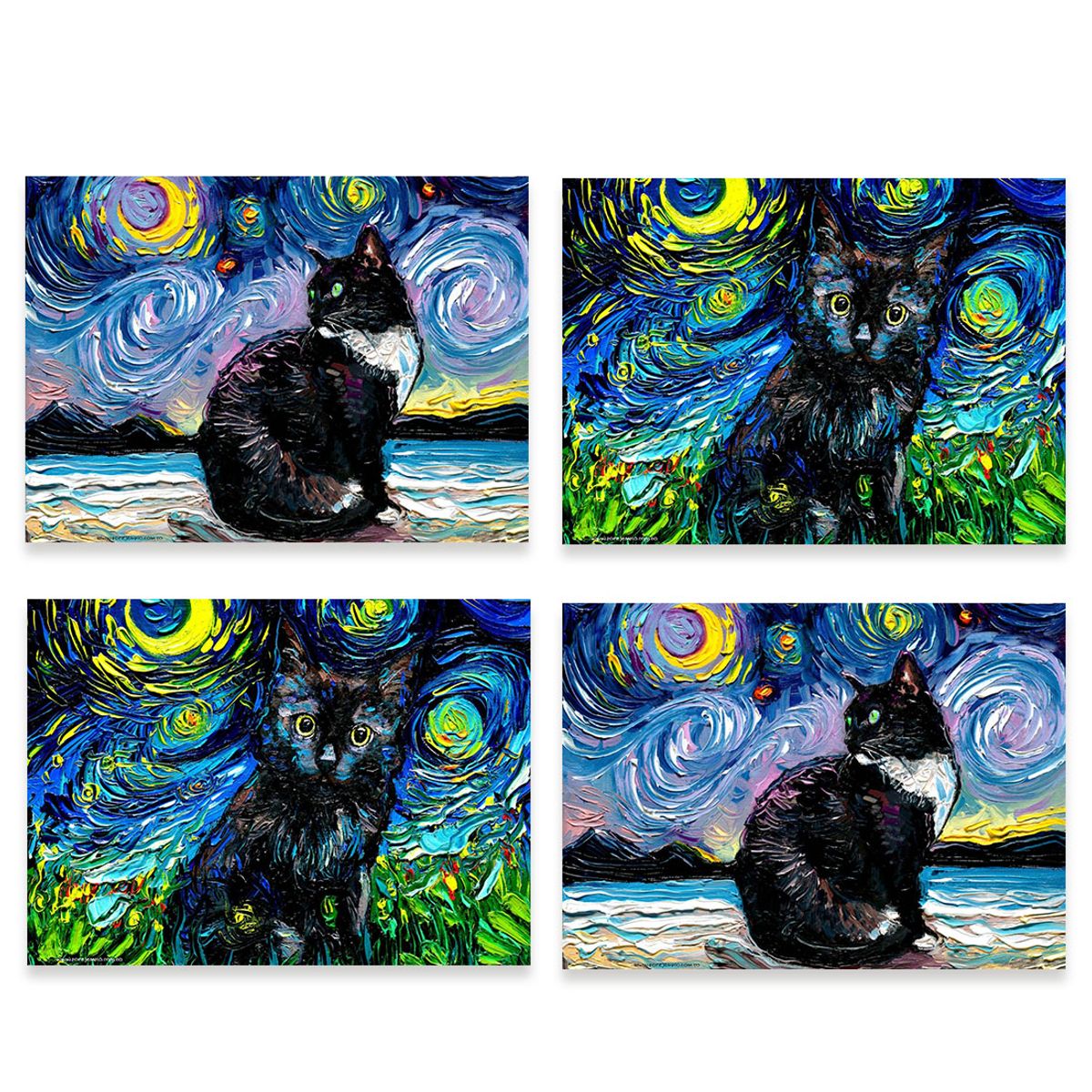 POR EJEMPLO DISEÑO Y DECORACION - 4 Individuales de mesa Gatos Vincent