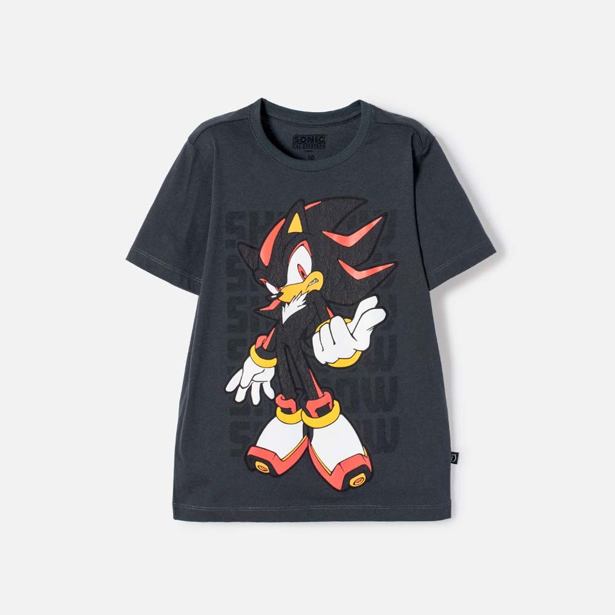 SONIC - Camiseta de Sonic manga corta gris para niño