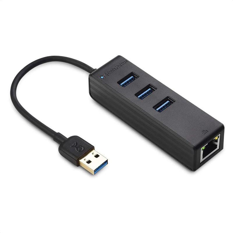 GENERICO - Hub USB 3.1 con 3 Puertos USB + Adaptador RJ45 Gigabit