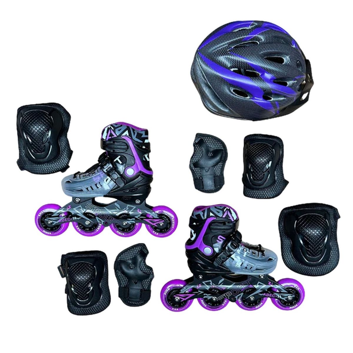 DISTRIONLINE - Patines semiprofesionales sport antichoque morados