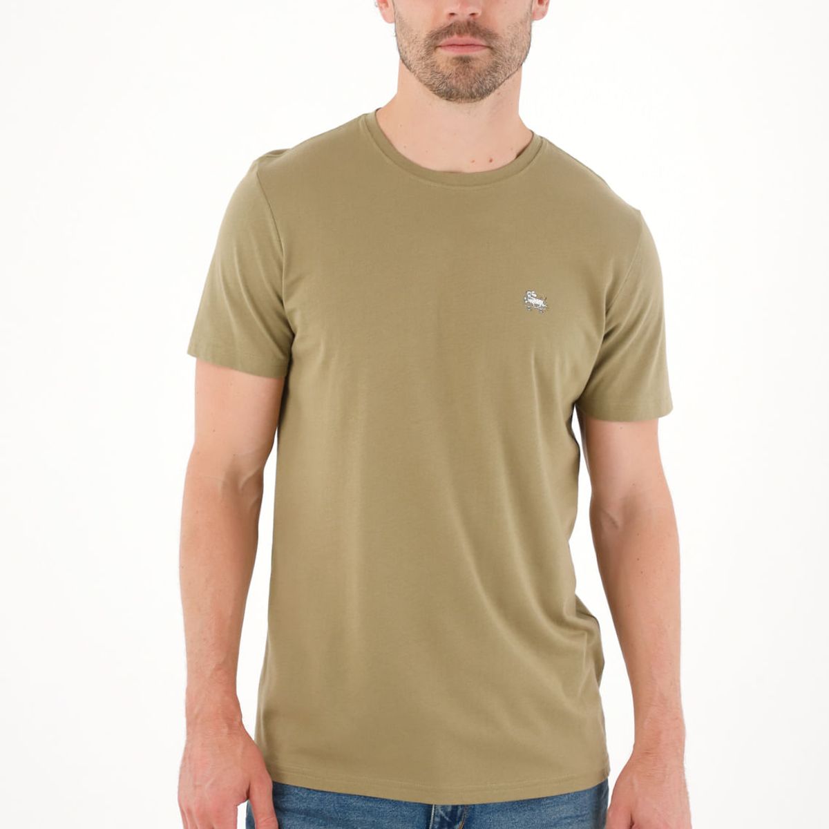 TENNIS - Camiseta con cuello redondo en rib verde para hombre