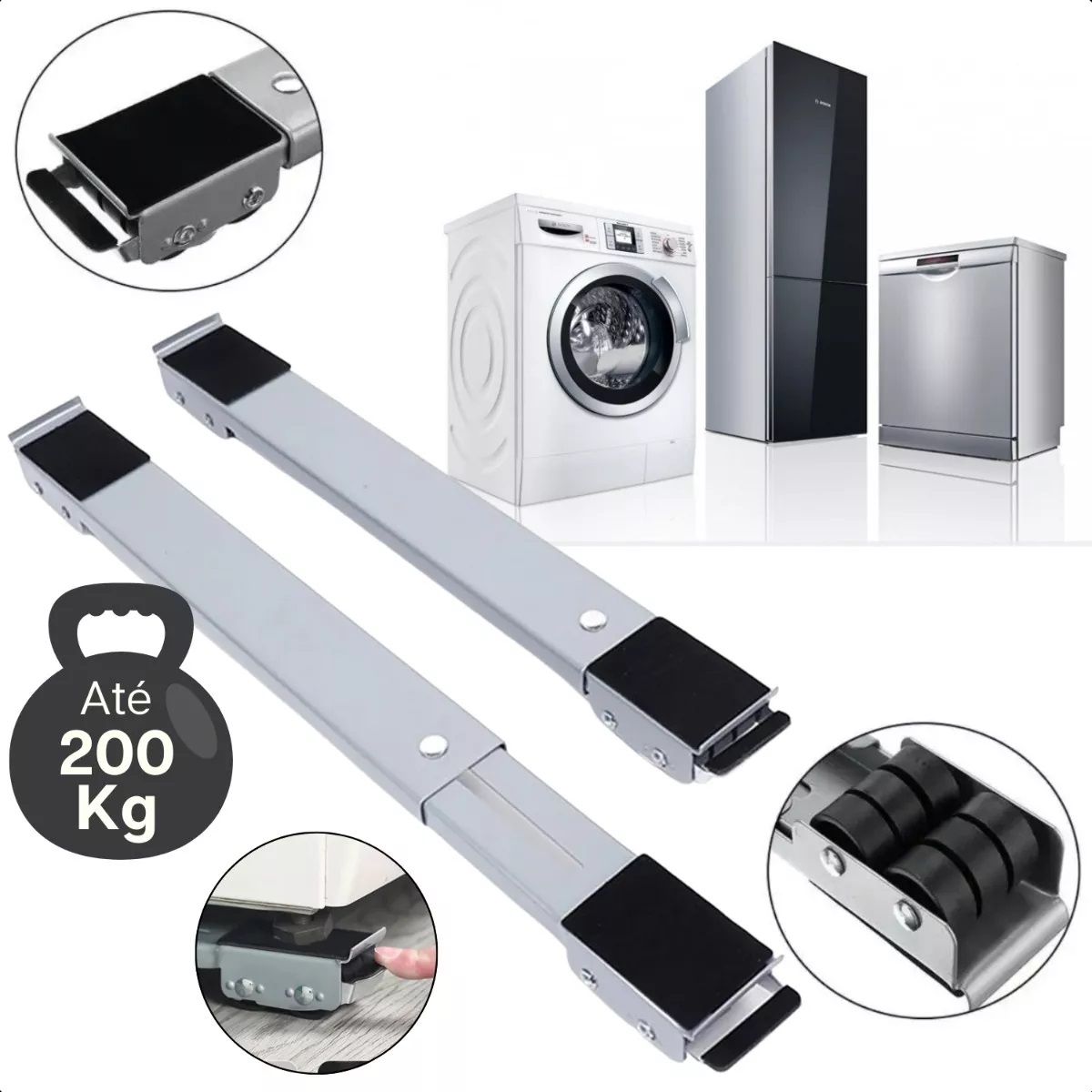 GENERICO - Soporte Ruedas Ajustables Para Lavadora Nevera Muebles