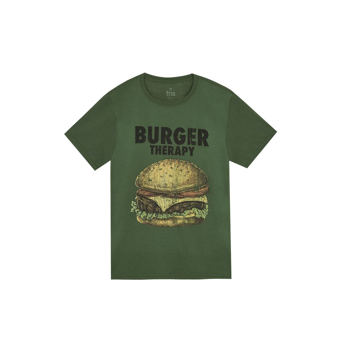 TENNIS - Camiseta verde estampado en frente para hombre