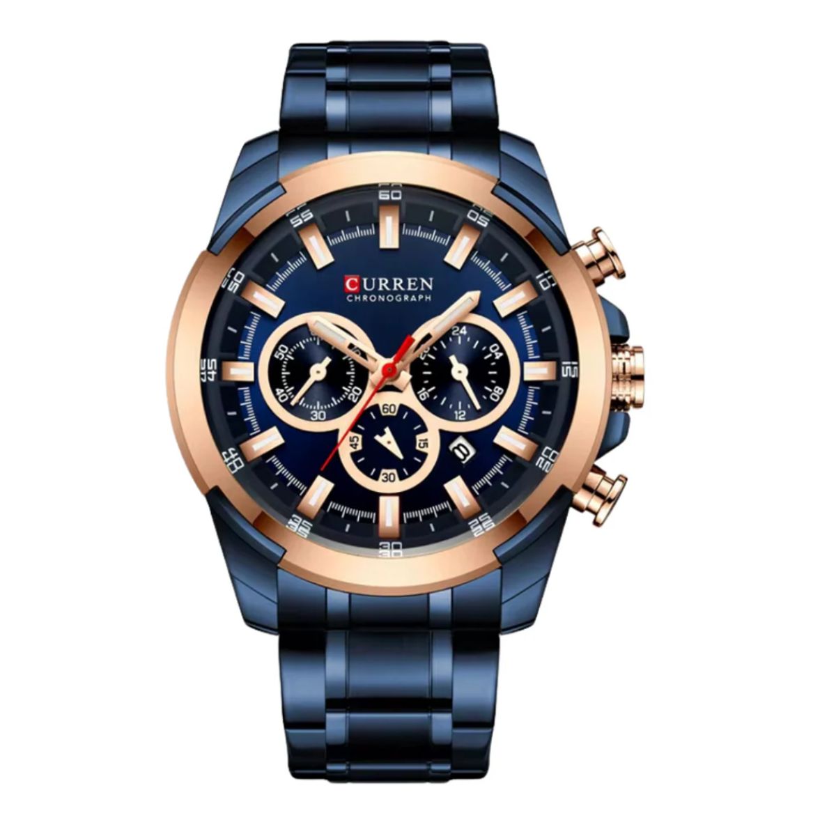 CURREN - Reloj Curren 8361 Cronógrafo En Acero Para Hombre Azul