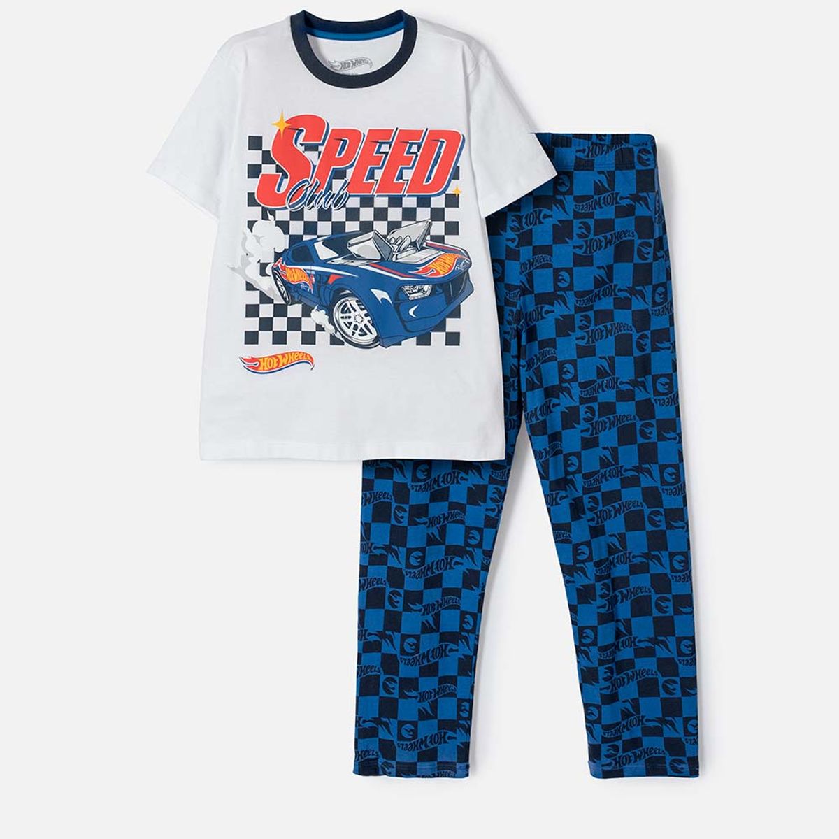 HOT WHEELS - Pijama de Hot Wheels con pantalón largo multicolor para niño