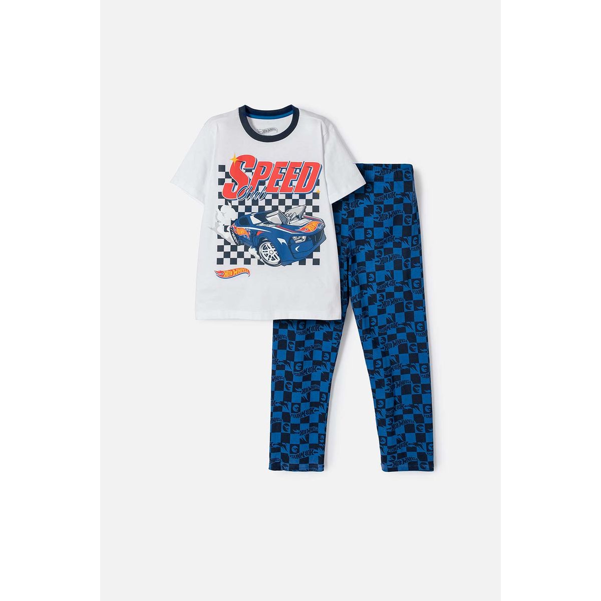 HOT WHEELS - Pijama de Hot Wheels con pantalón largo multicolor para niño