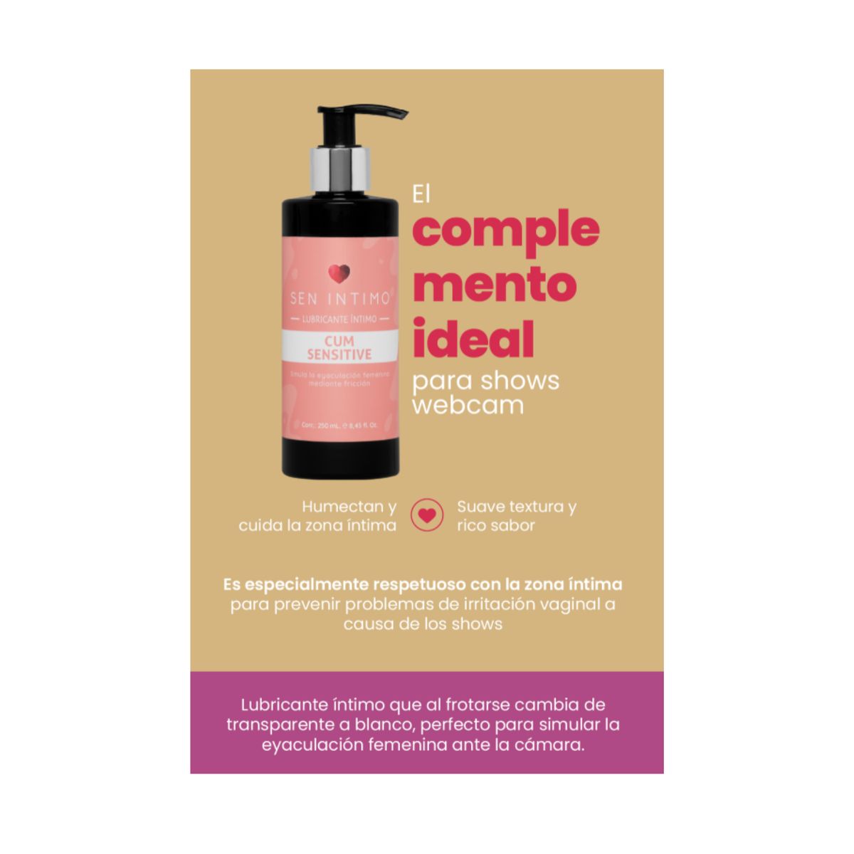 SEN INTIMO - Lubricante Intimo Cum Sensitive 250 ml Sen Intimo Mujer