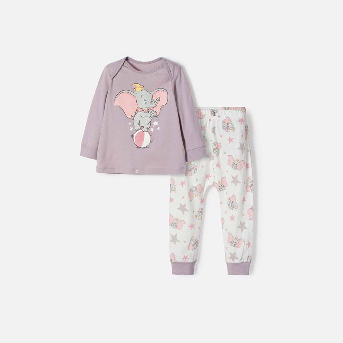 DISNEY - Pijama de Dumbo con pantalón largo multicolor para bebé niña