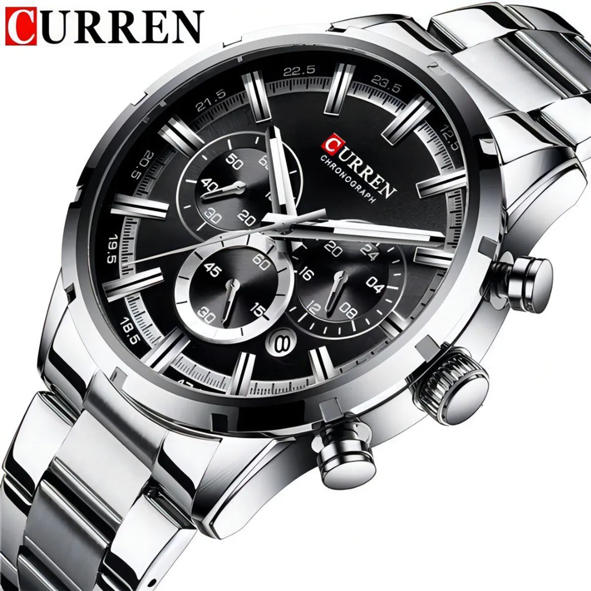 CURREN - Reloj Curren 8355 Cronógrafo En Acero De Lujo Casual Para Hombre