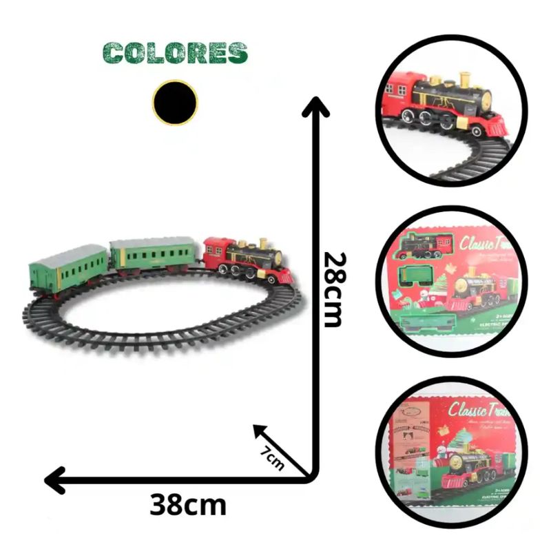 SWISSHOME - TREN NAVIDEÑO RECARGABLE JUGUETE PARA NIÑOS +3 AÑOS
