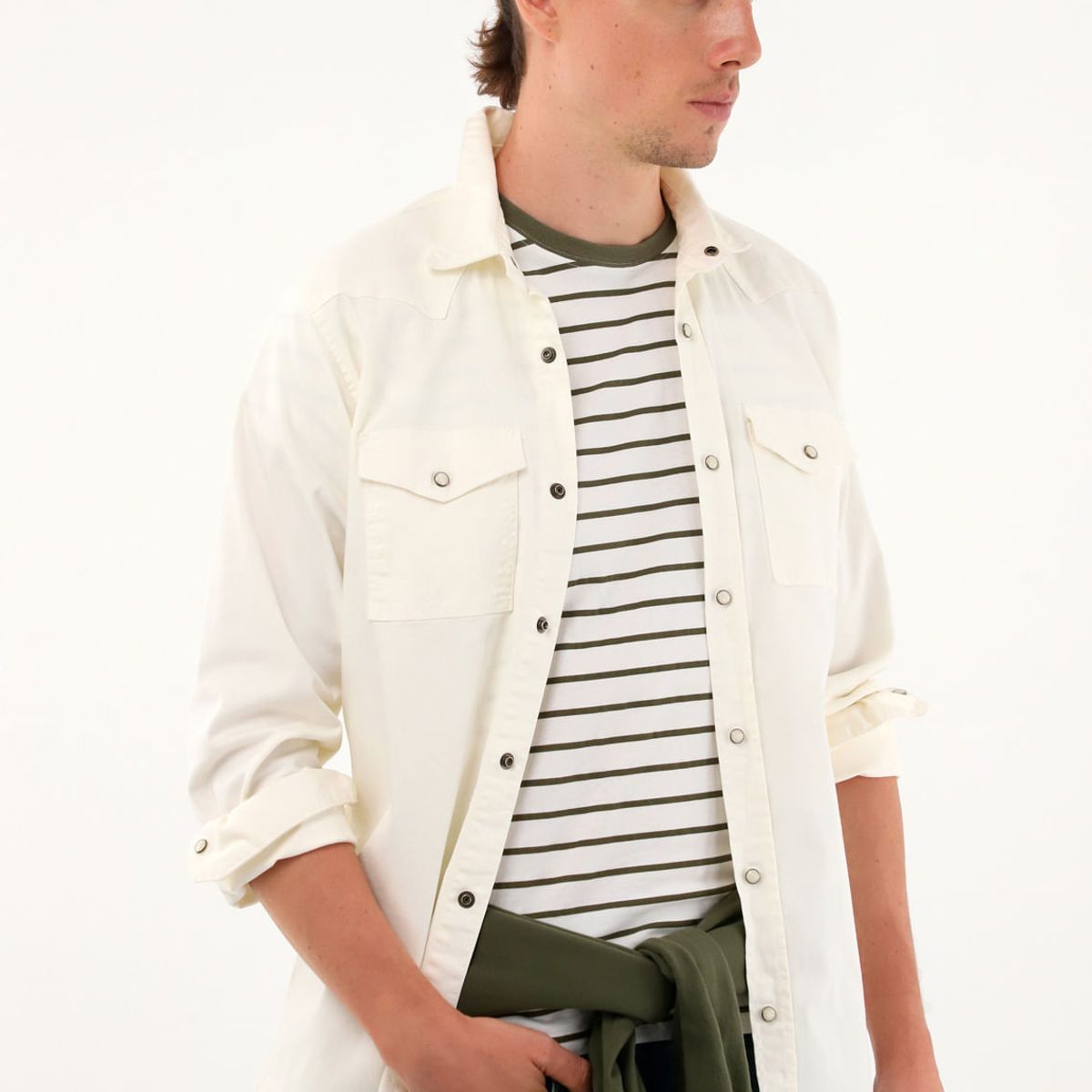 TENNIS - Camisa crudo manga larga para hombre