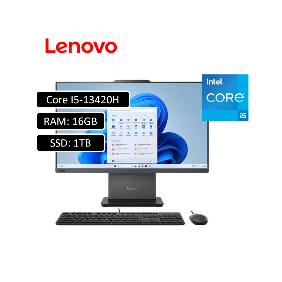 Lenovo - TODO EN UNO LENOVO - INTEL CORE I5 13420H - 16GB DDR5 - 1 TERA SSD - PANTALLA 24" FHD