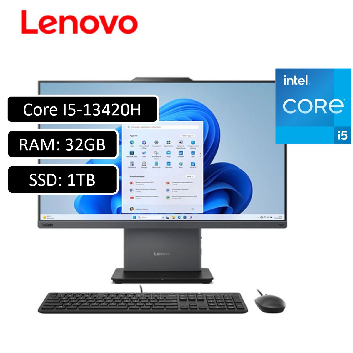 LENOVO - TODO EN UNO LENOVO - INTEL CORE I5 13420H - 32GB DDR5 - 1 TERA SSD - PANTALLA 27" FHD