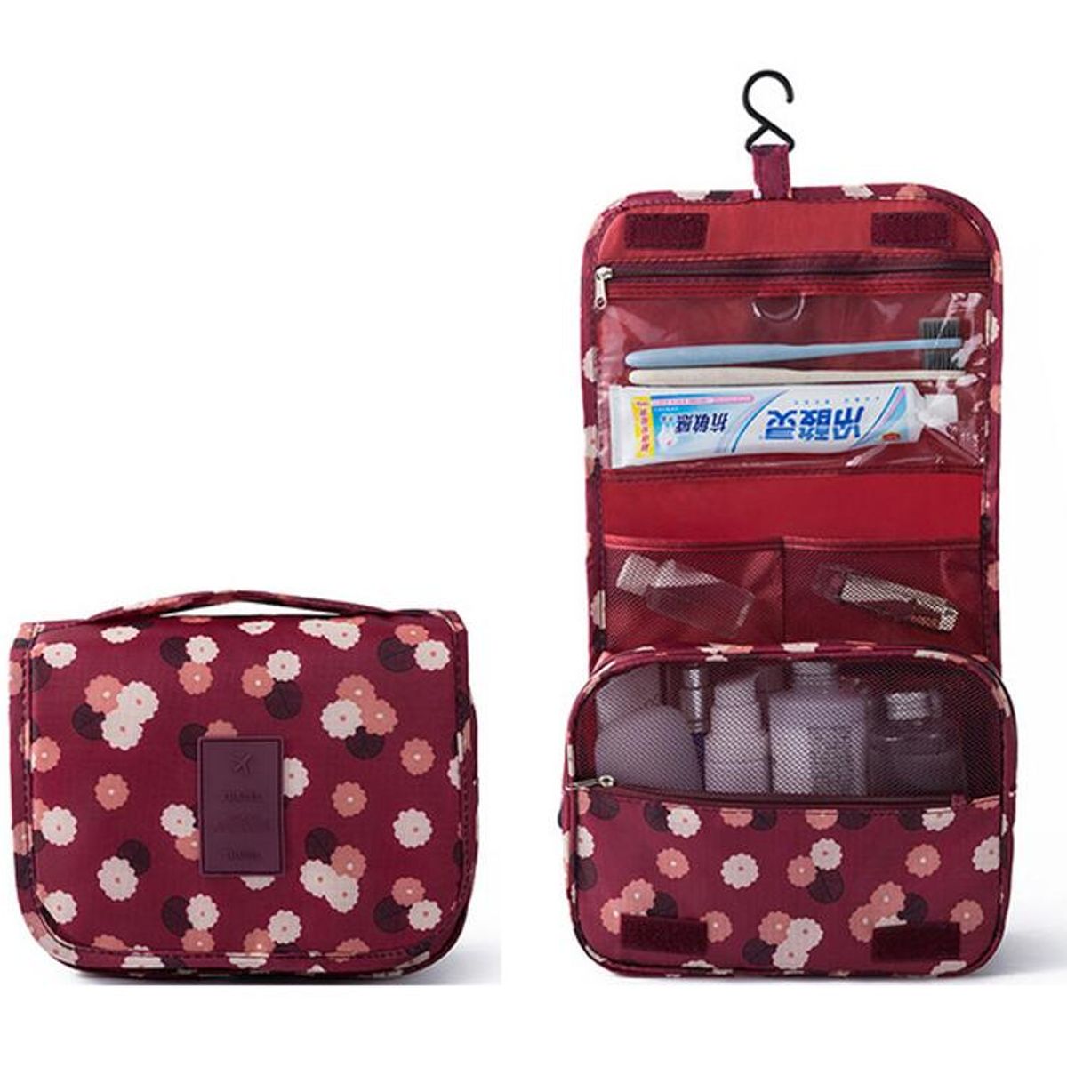 GENERICO - Organizador Cosmetiquera Bolso Maquillaje Neceser Viaje Color Bordo