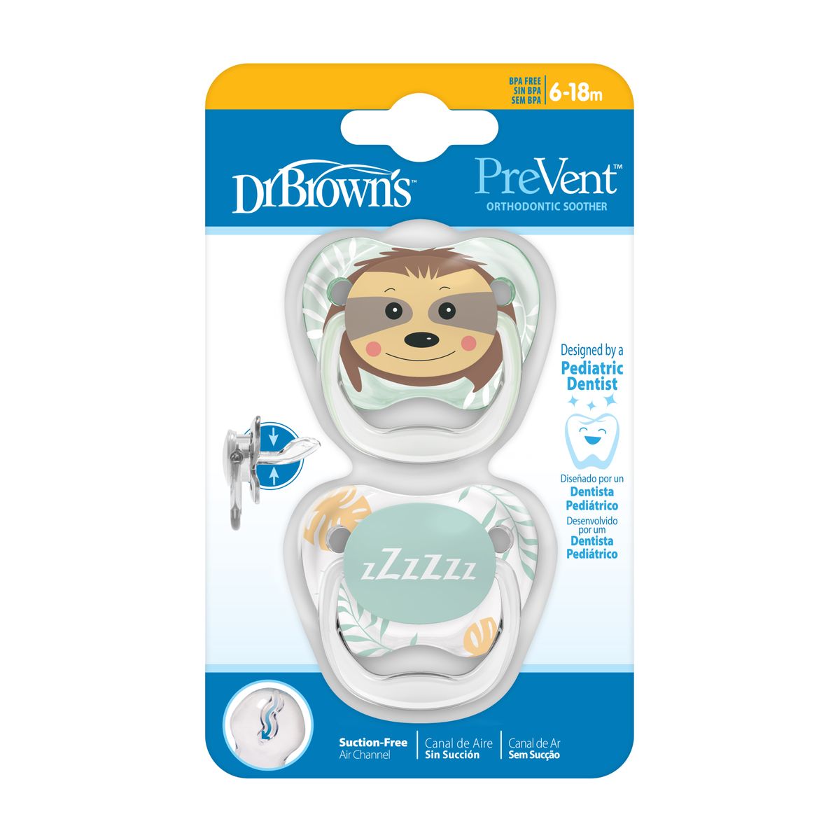 DR BROWNS - CHUPO ENTRETENCION PREVENT ANIMAL N2 VERDE