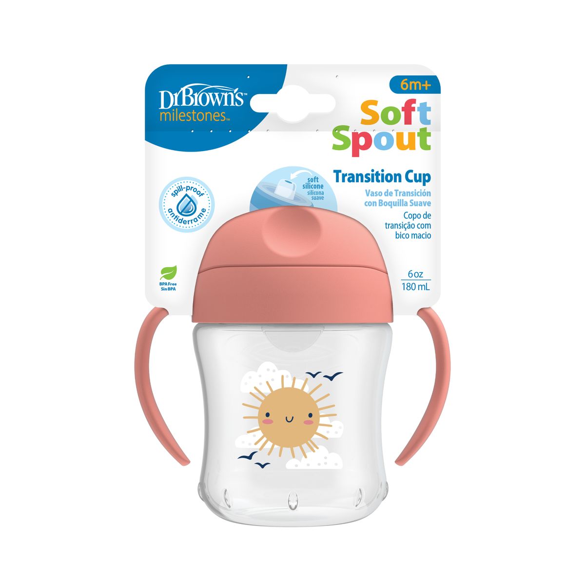 DR BROWNS - VASO ENTRENADOR DR BROWNS 6 OZ ROSADO