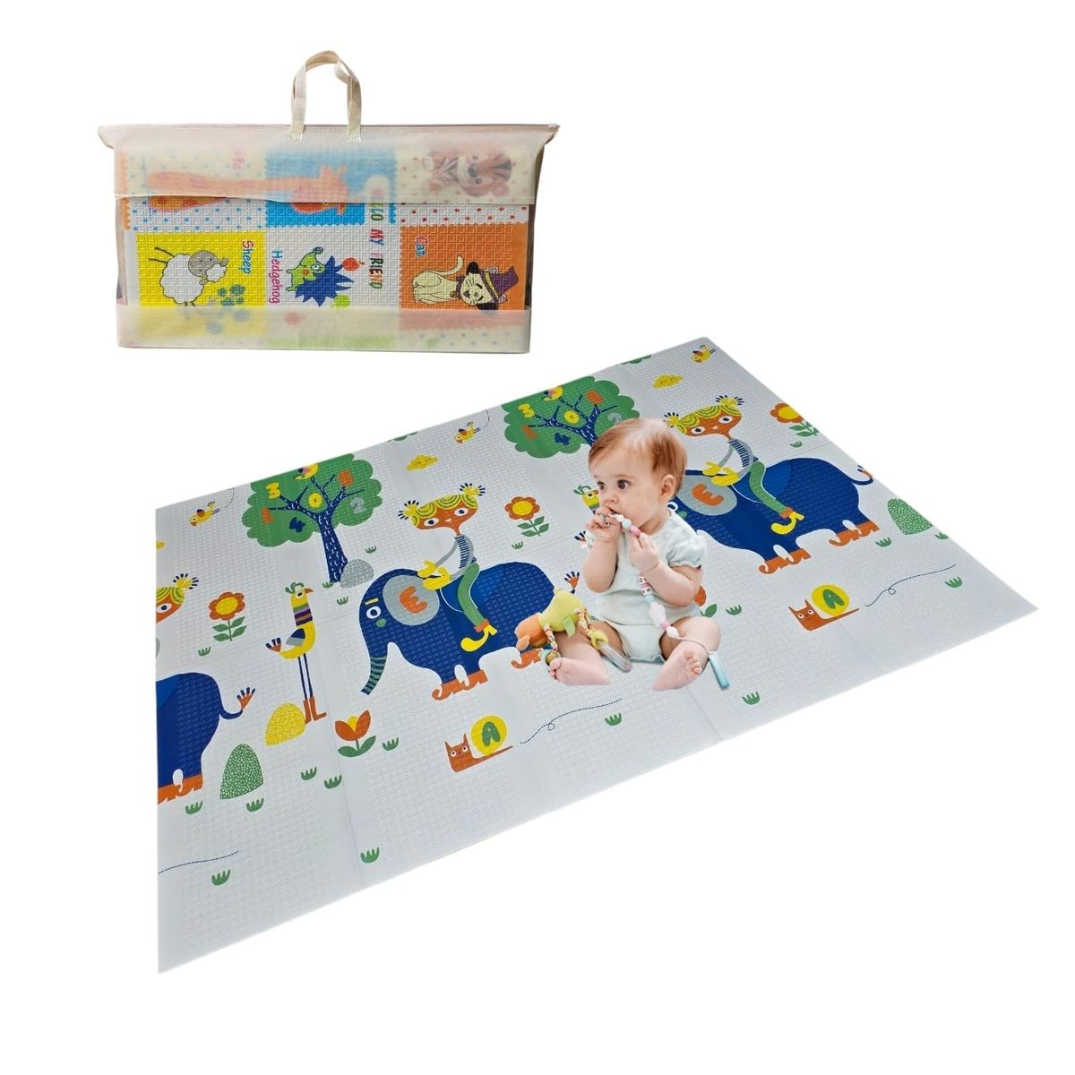 GENERAL - Tapete Niños Doble Faz Interactivo 1.96cm x 1.48 cm Elefante