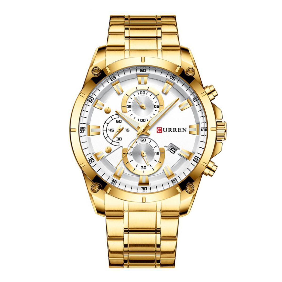 CURREN - Reloj Curren 8360 Cronógrafo En Acero Dorado Para Hombre