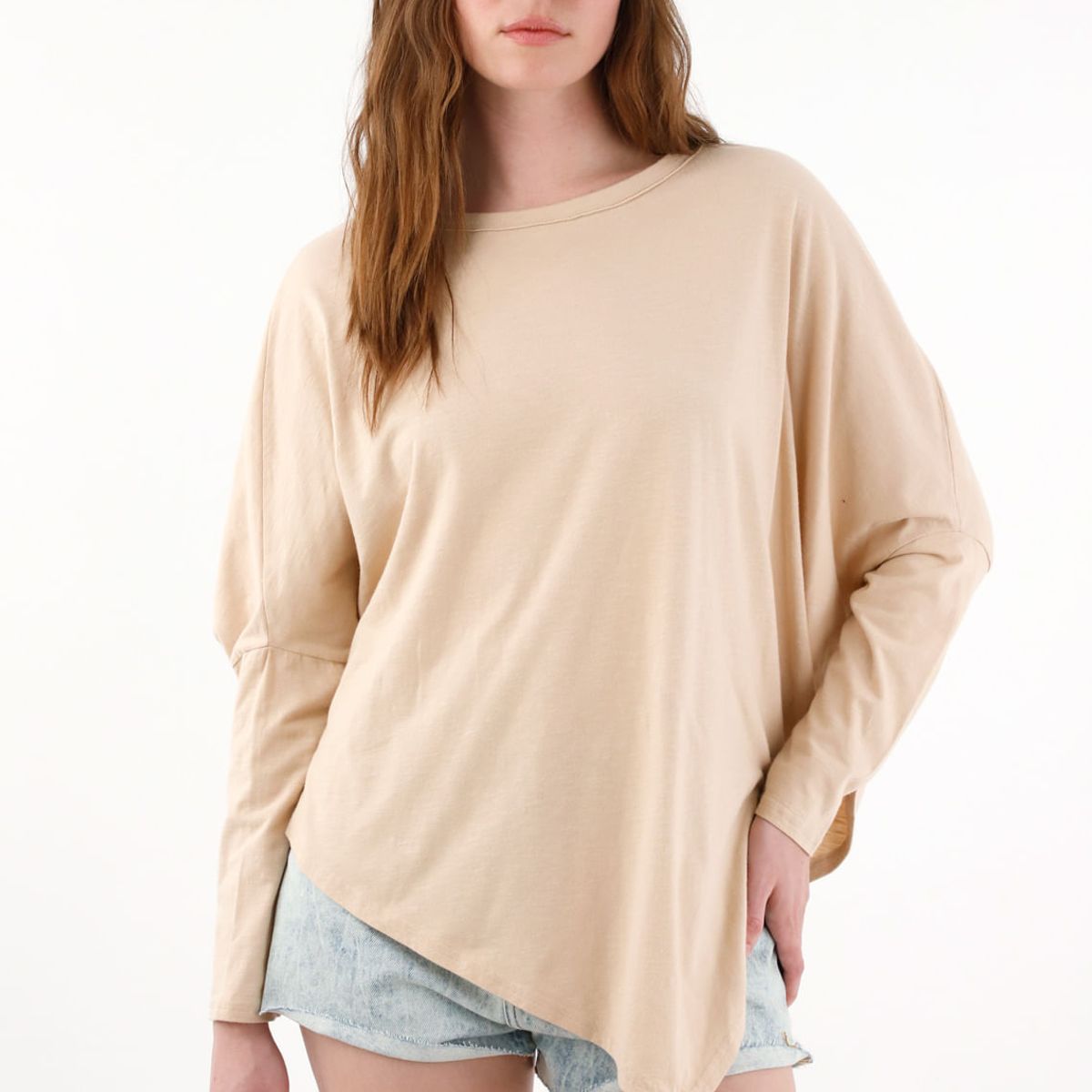 TENNIS - Camiseta manga larga café para mujer