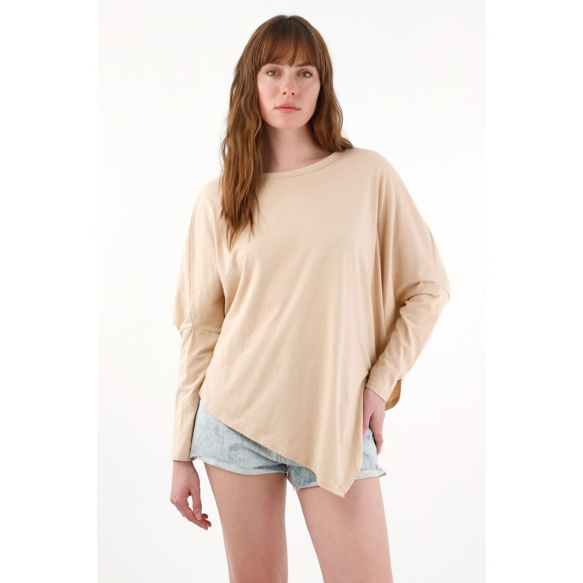 TENNIS - Camiseta manga larga café para mujer