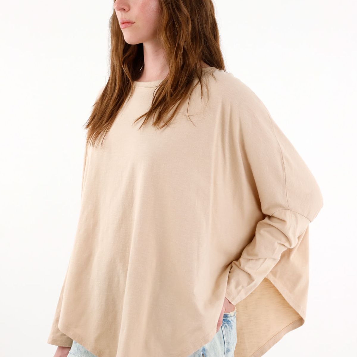 TENNIS - Camiseta manga larga café para mujer