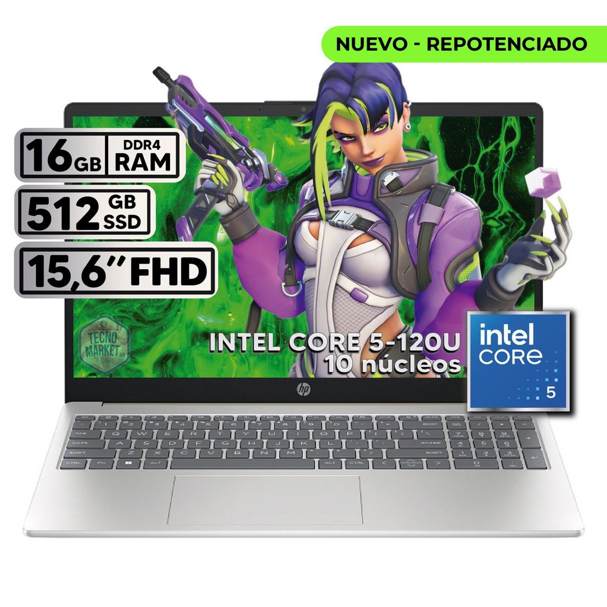HP - PORTÁTIL HP INTEL CORE 5-120U 16GB RAM 512GB SSD PANTALLA 156 FHD