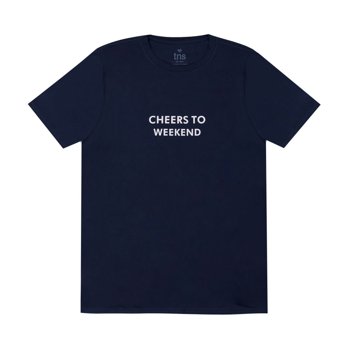 TENNIS - Camiseta azul con estampado frontal para hombre