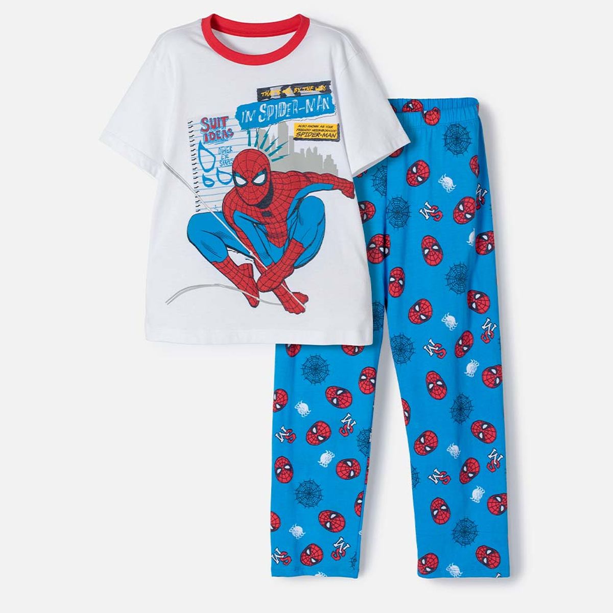 MARVEL - Pijama de Spider-man azul, rojo y blanco para niño