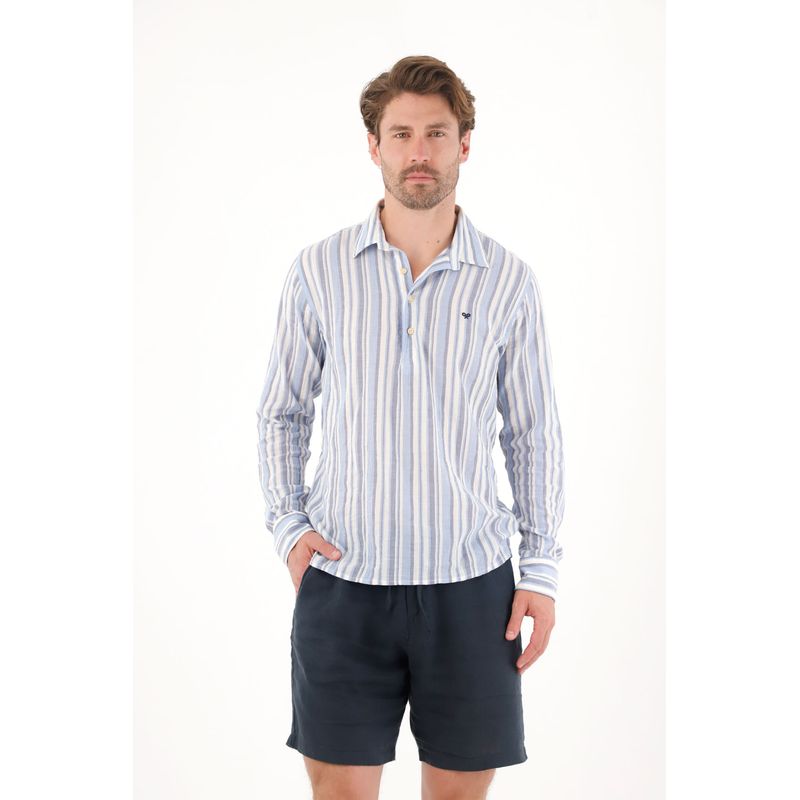 TENNIS - Camisa manga larga con diseño a rayas para hombre