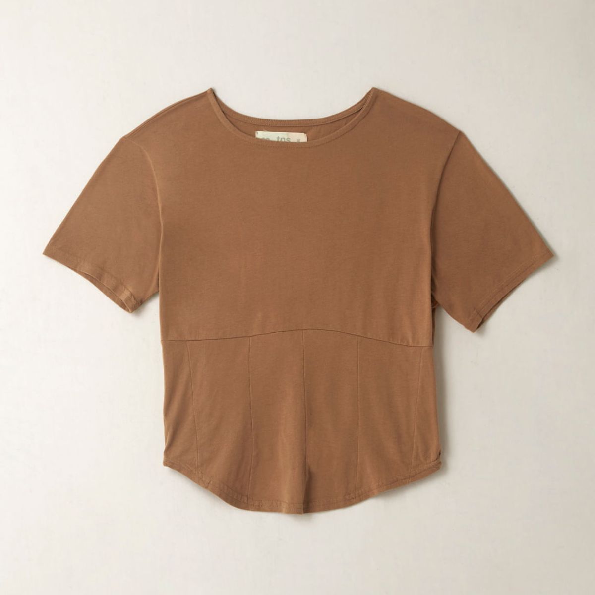 TENNIS - Camiseta con corte tipo corsé café para mujer