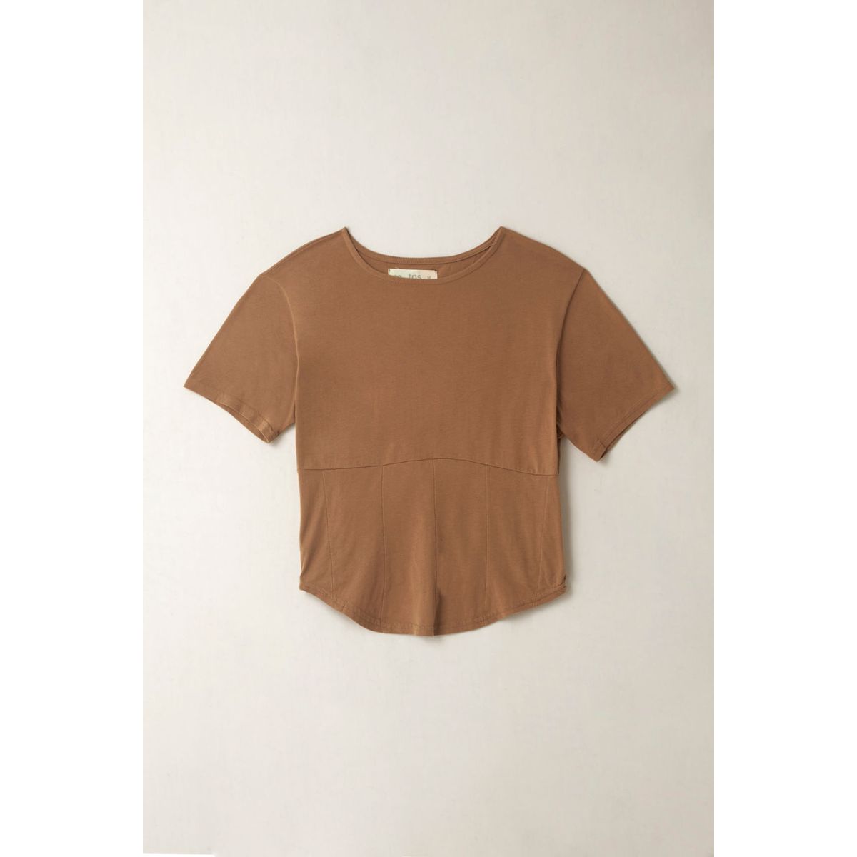 TENNIS - Camiseta con corte tipo corsé café para mujer