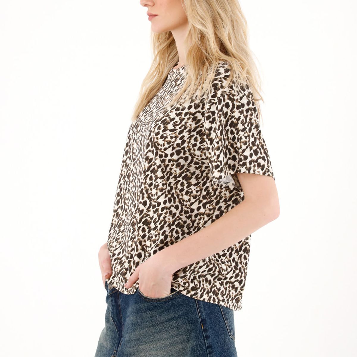 TENNIS - Camiseta oversized estampado animal print para mujer