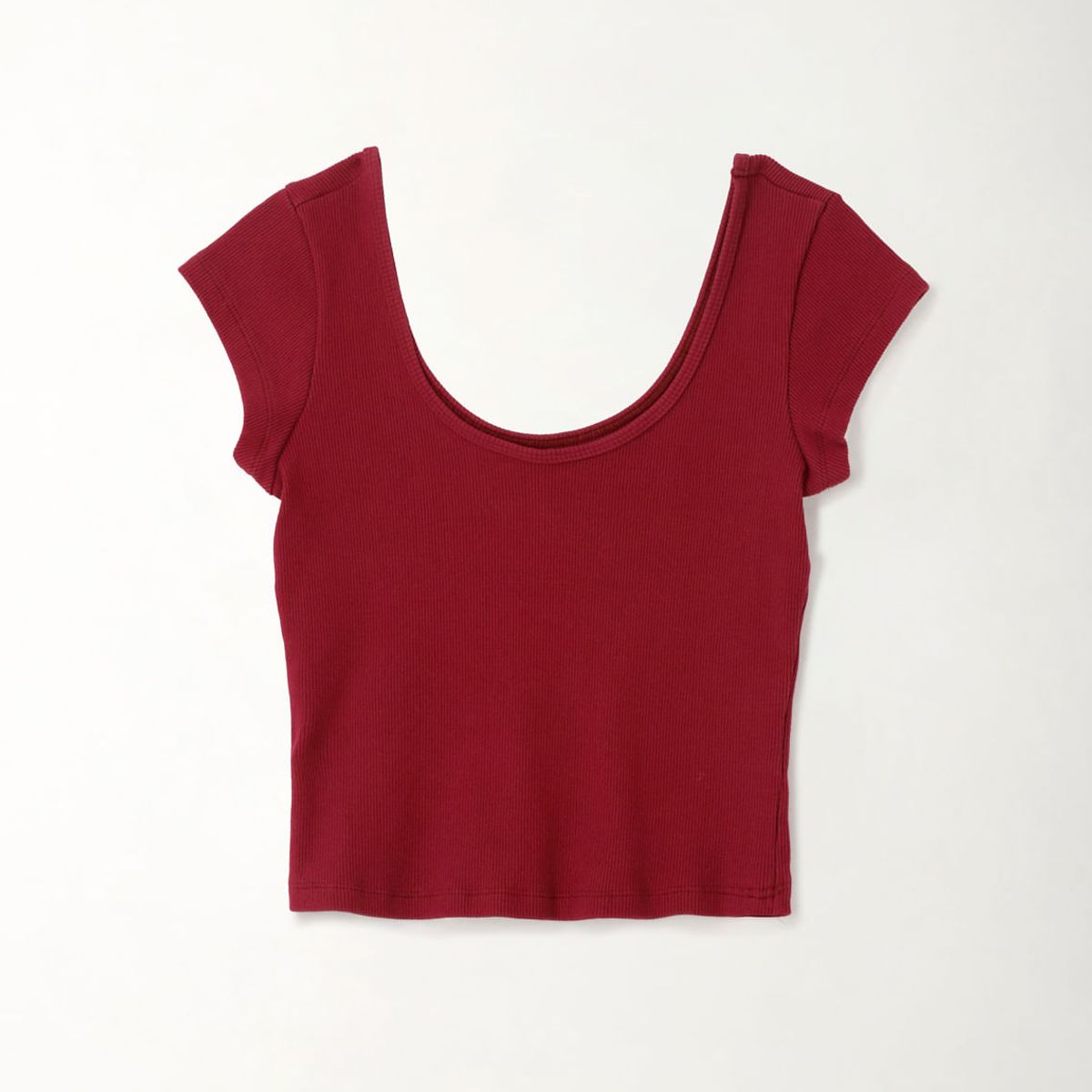 TENNIS - Camiseta en rib ajustada roja para mujer